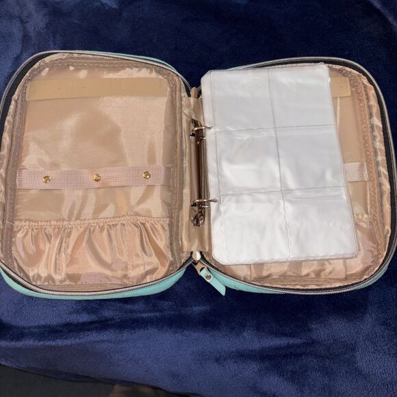 Quilted Jewelry  Organizer  Travel Case Zip Closure Multi Holders Unbranded - Picture 2 of 8